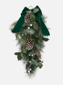 Primark Plantas Y Flores Artificiales|Guirnalda Navideña Con Lazo