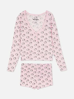Mujer Primark Sets De Pijamas|Hello Kitty Long Sleeve Top And Shorts Pyjamas