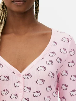 Mujer Primark Sets De Pijamas|Hello Kitty Long Sleeve Top And Shorts Pyjamas
