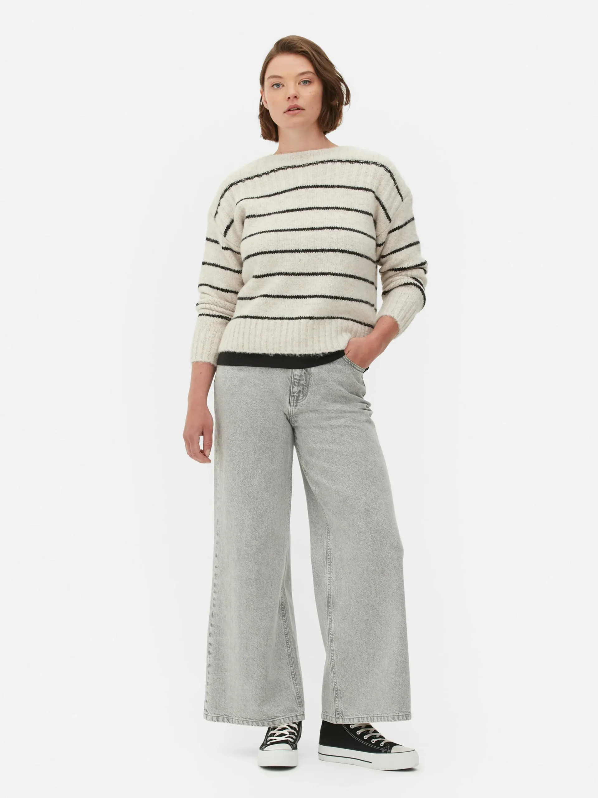 Mujer Primark Jerseys Y Cárdigans|Jersey A Rayas De Corte Cuadrado