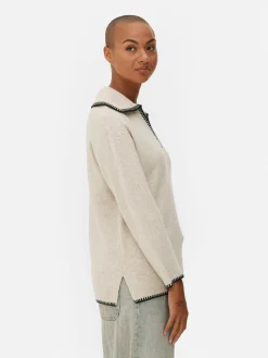 Mujer Primark Jerseys Y Cárdigans|Jersey Con Cuello Pespunteado