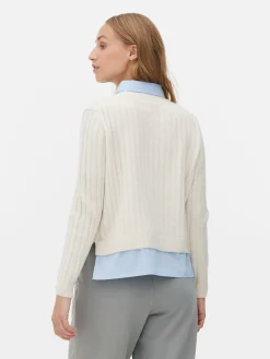 Mujer Primark Jerseys Y Cárdigans|Jersey Con Detalle De Camisa Dos En Uno