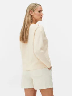 Mujer Primark Jerseys Y Cárdigans|Jersey De Cuello Barco Con Botones En Los Hombros