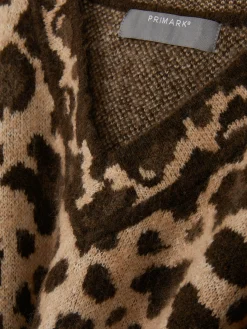 Mujer Primark Jerseys Y Cárdigans|Jersey De Leopardo Con Cuello De Pico