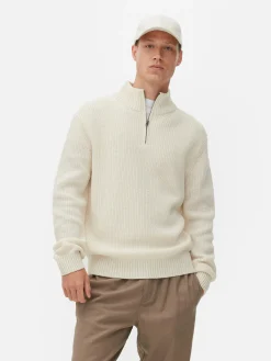 Hombre Primark Jerseys Y Cárdigans|Jersey De Punto Acanalado Con Media Cremallera