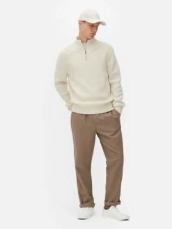 Hombre Primark Jerseys Y Cárdigans|Jersey De Punto Acanalado Con Media Cremallera