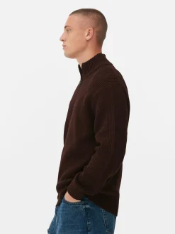 Hombre Primark Jerseys Y Cárdigans|Jersey De Punto Acanalado Con Media Cremallera