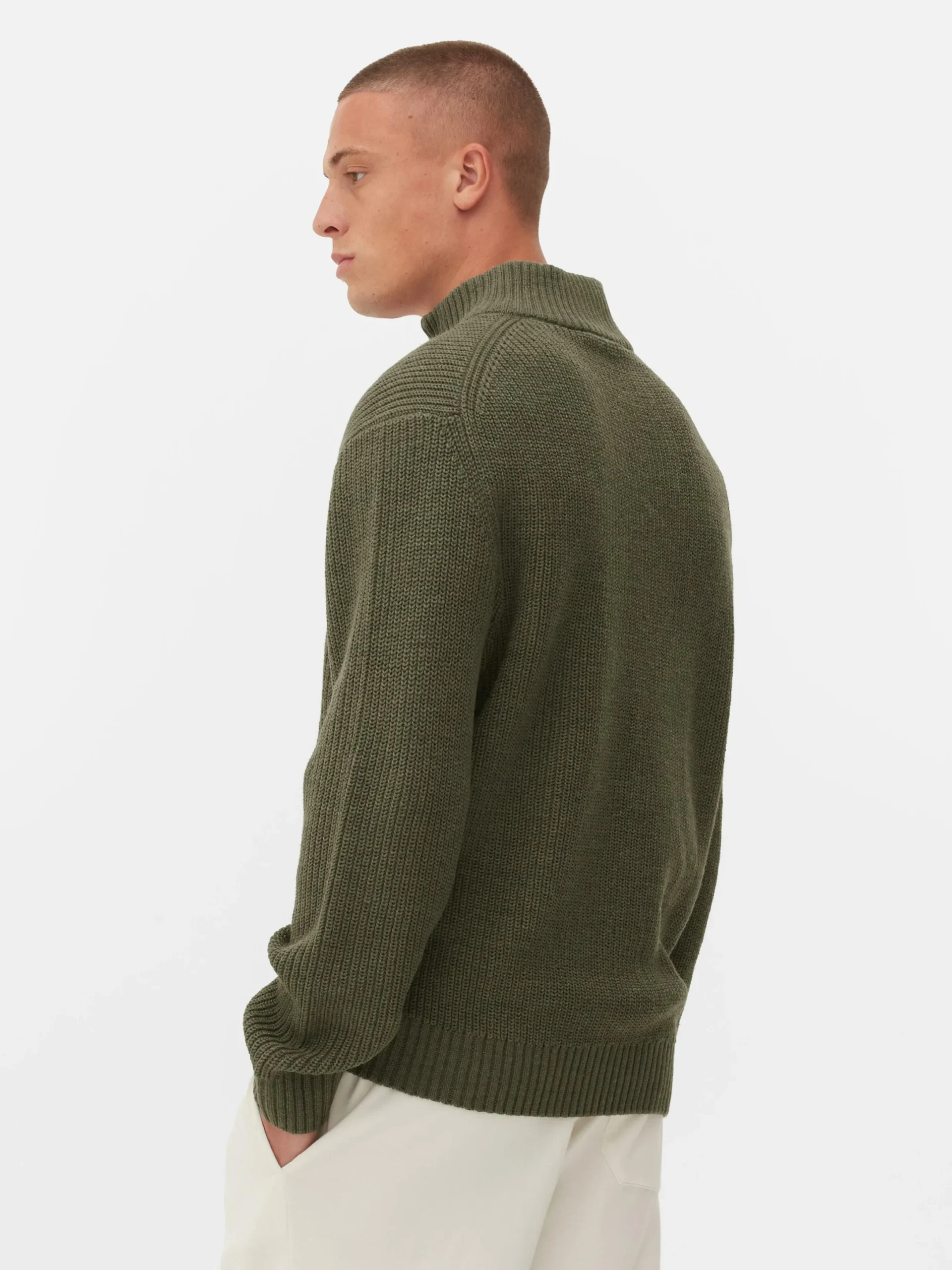 Hombre Primark Jerseys Y Cárdigans|Jersey De Punto Acanalado Con Media Cremallera