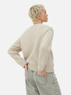 Mujer Primark Jerseys Y Cárdigans|Jersey De Punto Con Cuello Redondo