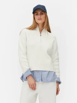 Mujer Primark Jerseys Y Cárdigans|Jersey De Punto Con Media Cremallera