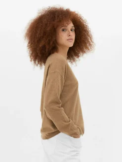 Mujer Primark Jerseys Y Cárdigans|Jersey De Punto Fino Con Cuello De Pico