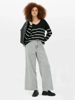 Mujer Primark Jerseys Y Cárdigans|Jersey De Punto Fino Con Cuello De Pico