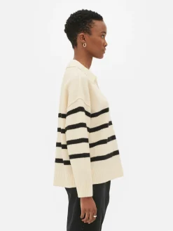 Mujer Primark Jerseys Y Cárdigans|Jersey De Rayas Con Cuello Tipo Polo
