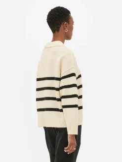 Mujer Primark Jerseys Y Cárdigans|Jersey De Rayas Con Cuello Tipo Polo