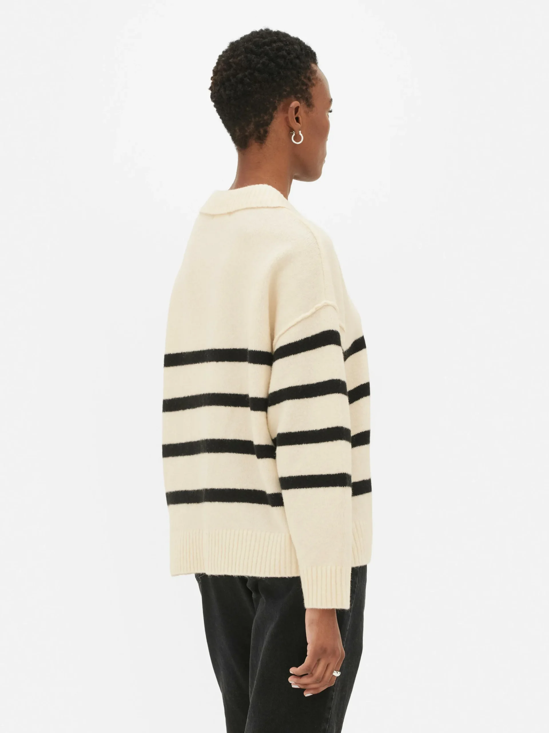 Mujer Primark Jerseys Y Cárdigans|Jersey De Rayas Con Cuello Tipo Polo