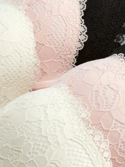 Mujer Primark Sujetadores|Juego De 3 Sujetadores De Encaje Escotados Push-up