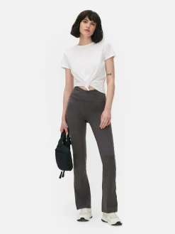 Mujer Primark Ropa De Gimnasio Y Deportiva|Leggings De Yoga Acampanados Con Cintura En «V»