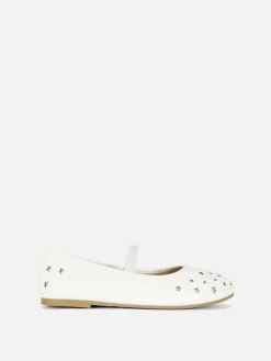 Niños Primark Zapatos Planos|Manoletinas Con Estrellas Perforadas A Láser