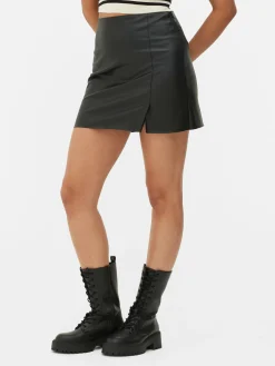 Mujer Primark Faldas|Minifalda De Cuero Sintético