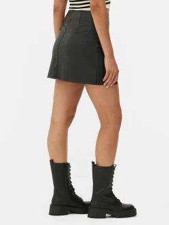 Mujer Primark Faldas|Minifalda De Cuero Sintético