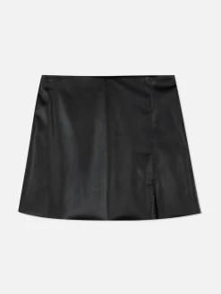 Mujer Primark Faldas|Minifalda De Cuero Sintético