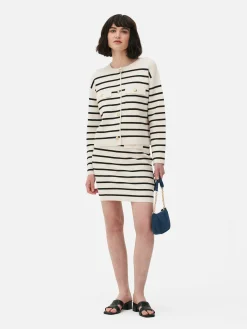 Mujer Primark Faldas|Minifalda De Punto A Rayas Combinable