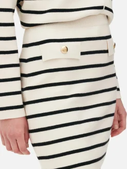 Mujer Primark Faldas|Minifalda De Punto A Rayas Combinable