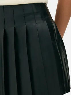 Mujer Primark Faldas|Minifalda Plisada De Piel Sintética