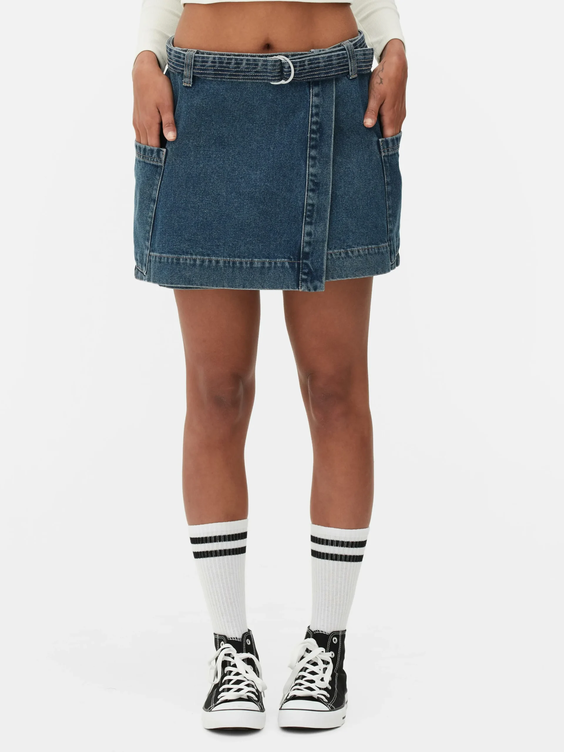 Mujer Primark Faldas|Minifalda Vaquera Cruzada