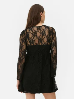 Mujer Primark Vestidos|Minivestido De Encaje Beetlejuice X Colleen Atwood