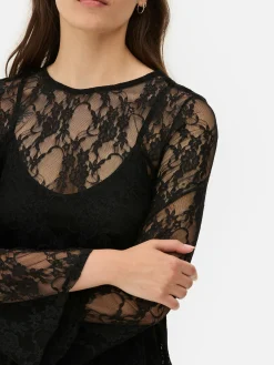 Mujer Primark Vestidos|Minivestido De Encaje Beetlejuice X Colleen Atwood