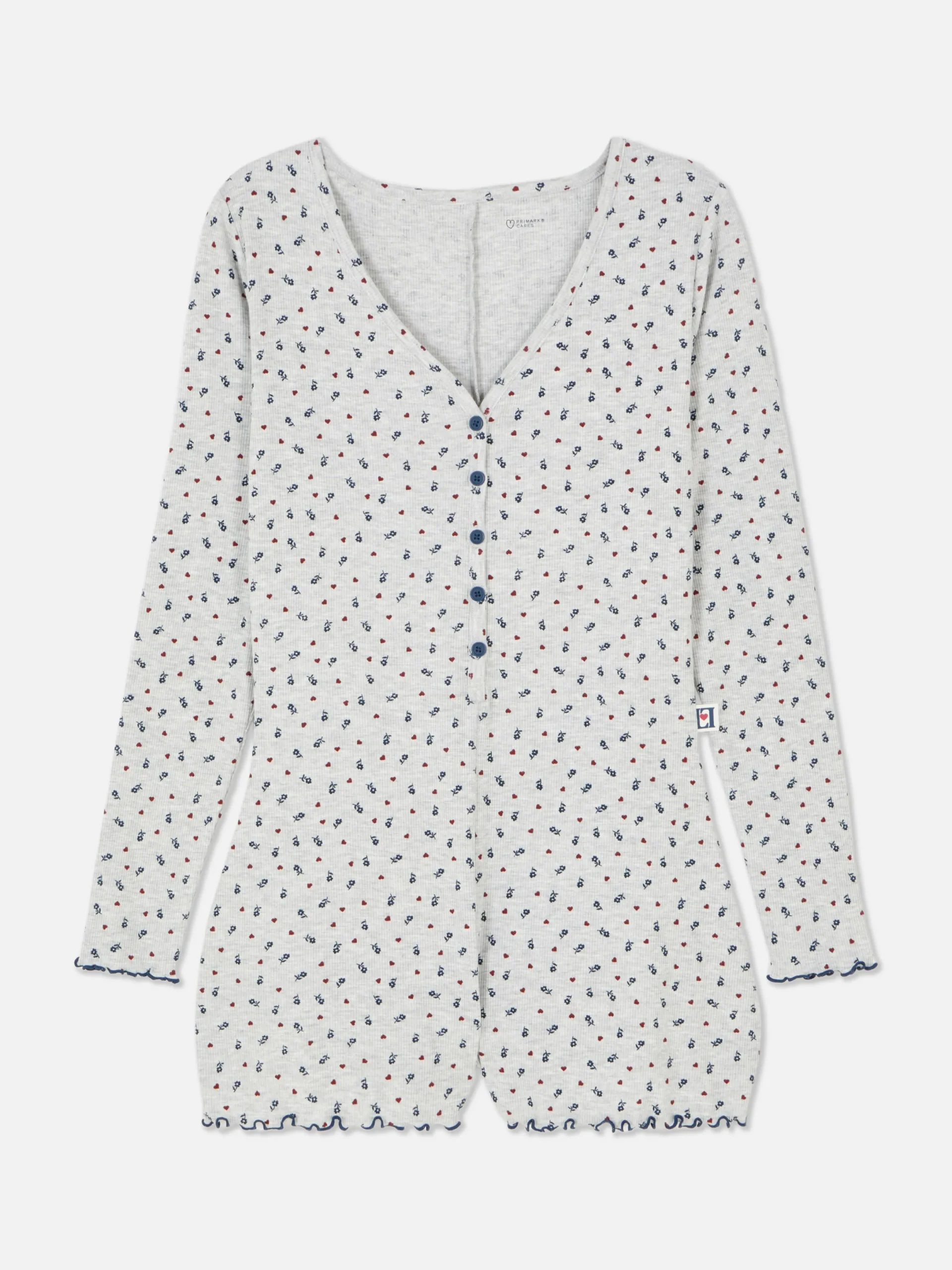 Mujer Primark Sets De Pijamas|Mono Corto De Pijama Acanalado Con Estampado Floral