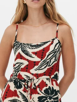 Mujer Primark Monos Cortos Y Largos|Mono Largo De Crepé Con Lazada En La Cintura