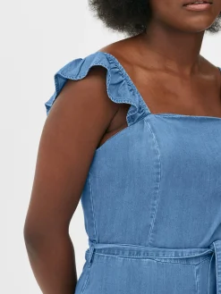 Mujer Primark Monos Cortos Y Largos|Mono Vaquero Con Tirantes Con Volantes