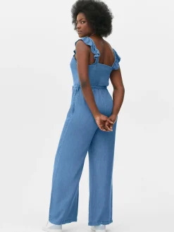 Mujer Primark Monos Cortos Y Largos|Mono Vaquero Con Tirantes Con Volantes