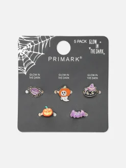 Niños Primark Disfraces De Halloween Infantiles|Accesorios De Halloween|Pack De 5 Anillos De Halloween Fosforescentes