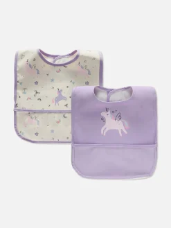 Primark Habitación Bebé|Lactancia|Pack De 2 Baberos Con Cuello Envolvente De Unicornio