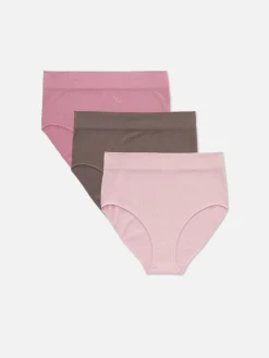 Mujer Primark Bragas|Pack De 3 Braguitas Altas Acanaladas Sin Costuras