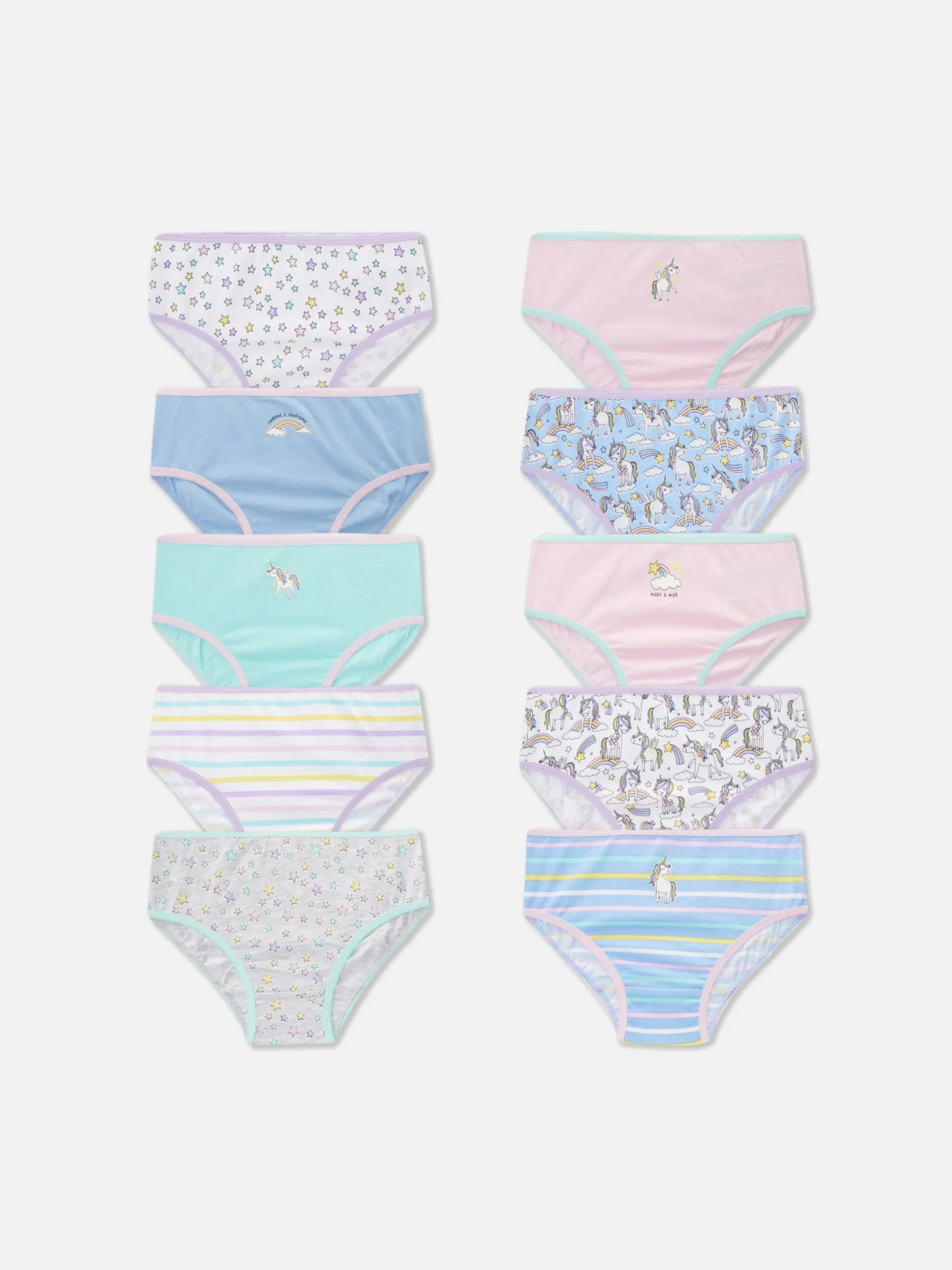 Niños Primark Ropa Interior|Pack De 10 Braguitas Gráficas Con Unicornios