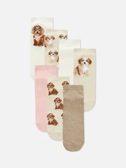 Mujer Primark Calcetines|Pack De 7 Calcetines Altos Con Perritos