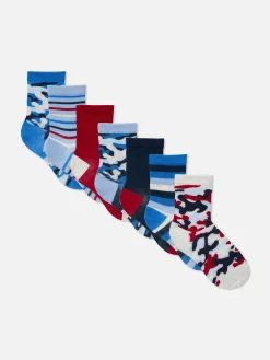 Niños Primark Calcetines|Pack De 7 Calcetines Bajos De Camuflaje