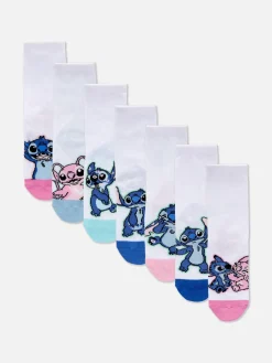 Niños Primark Calcetines Y Medias|Pack De 7 Calcetines Bajos De Stitch Y Ángel