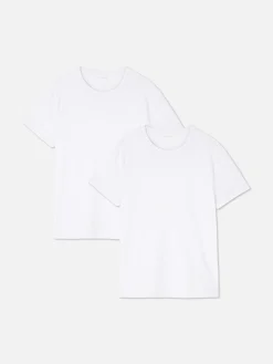 Hombre Primark Ropa Interior|Tops Y Camisetas|Pack De 2 Camisetas De Manga Corta Y Cuello Redondo
