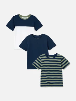 Niños Primark Tops Y Camisetas|Pack De 3 Camisetas De Manga Corta Y Cuello Redondo