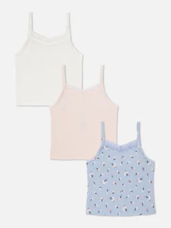 Niños Primark Ropa Interior|Pack De 3 Camisetas De Tirantes Con Canalé Y Encaje