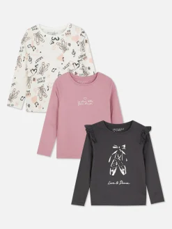 Niños Primark Tops Y Camisetas|Pack De 3 Camisetas Gráficas De Manga Larga