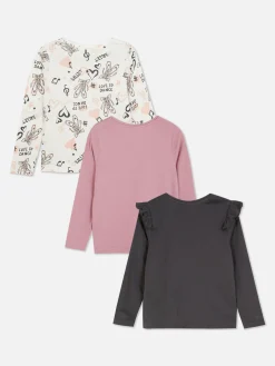 Niños Primark Tops Y Camisetas|Pack De 3 Camisetas Gráficas De Manga Larga