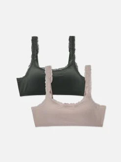 Mujer Primark Sujetadores|Pack De 2 Camisetas Sin Mangas Con Ribetes De Encaje