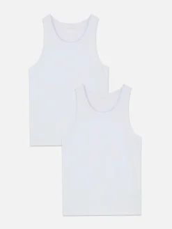 Hombre Primark Tops Y Camisetas|Ropa Interior|Pack De 2 Camisetas Sin Mangas En Mezcla De Modal