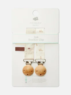 Primark Habitación Bebé|Accesorios Y Decoración|Pack De 2 Clips Para Chupete Con Ovejas